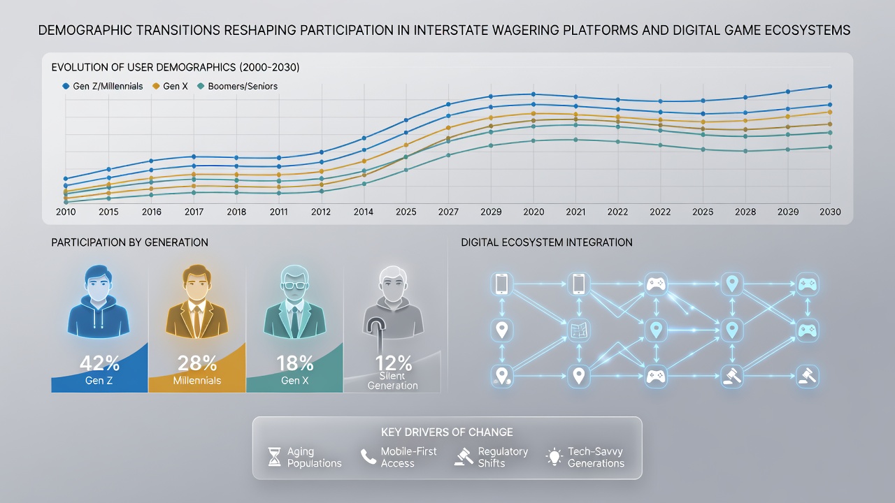 Chart showing regional migration impacts on digital wagering participation rates