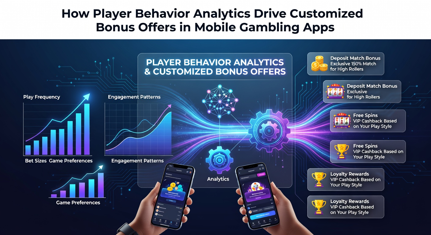 Mobile gambling app interface showing personalized bonus notifications based on user activity patterns