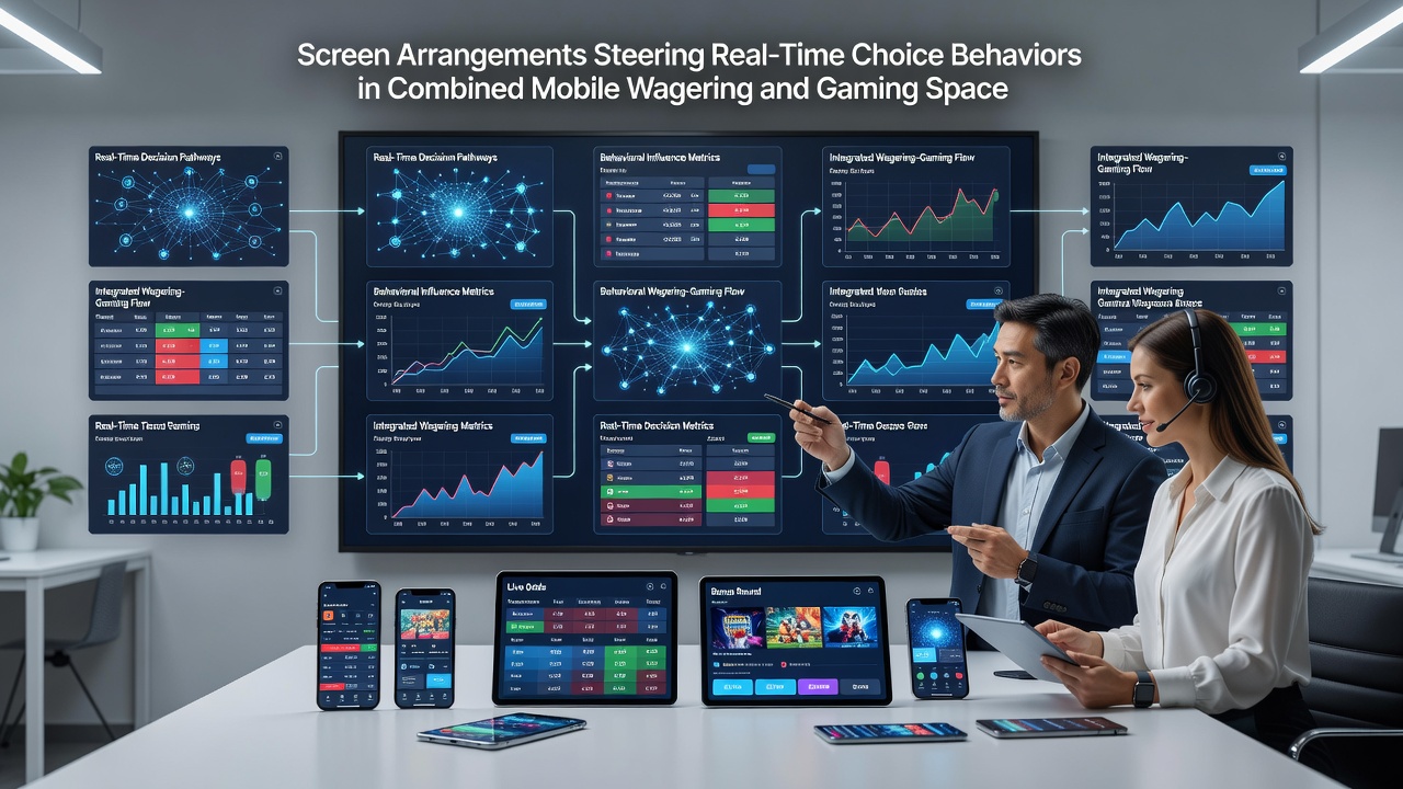 Detailed view of a combined mobile wagering and gaming dashboard highlighting arrangement zones for bets, reels, and notifications