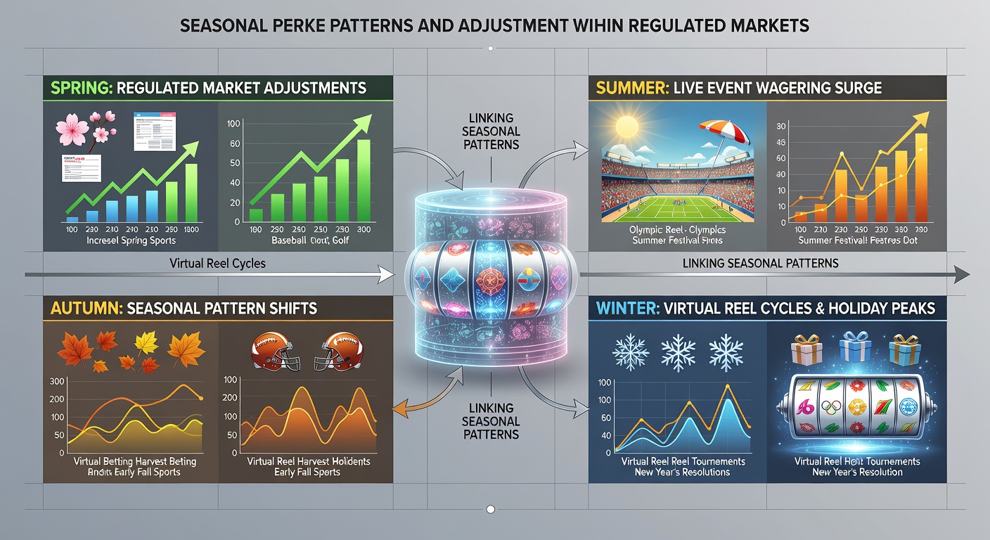 Data visualization showing seasonal trends in virtual reel activity and live wagering volumes across regulated jurisdictions