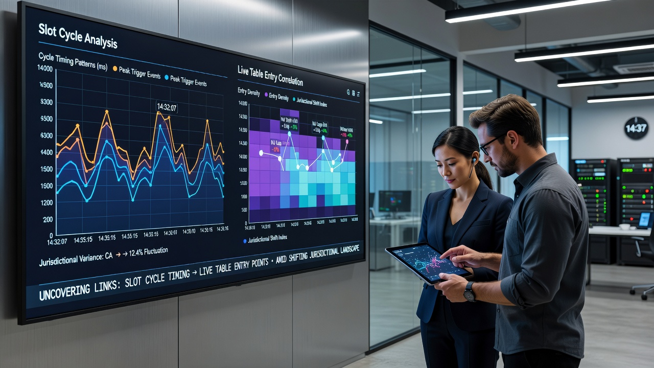 Casino analytics dashboard displaying slot cycle data and live table entry statistics side by side